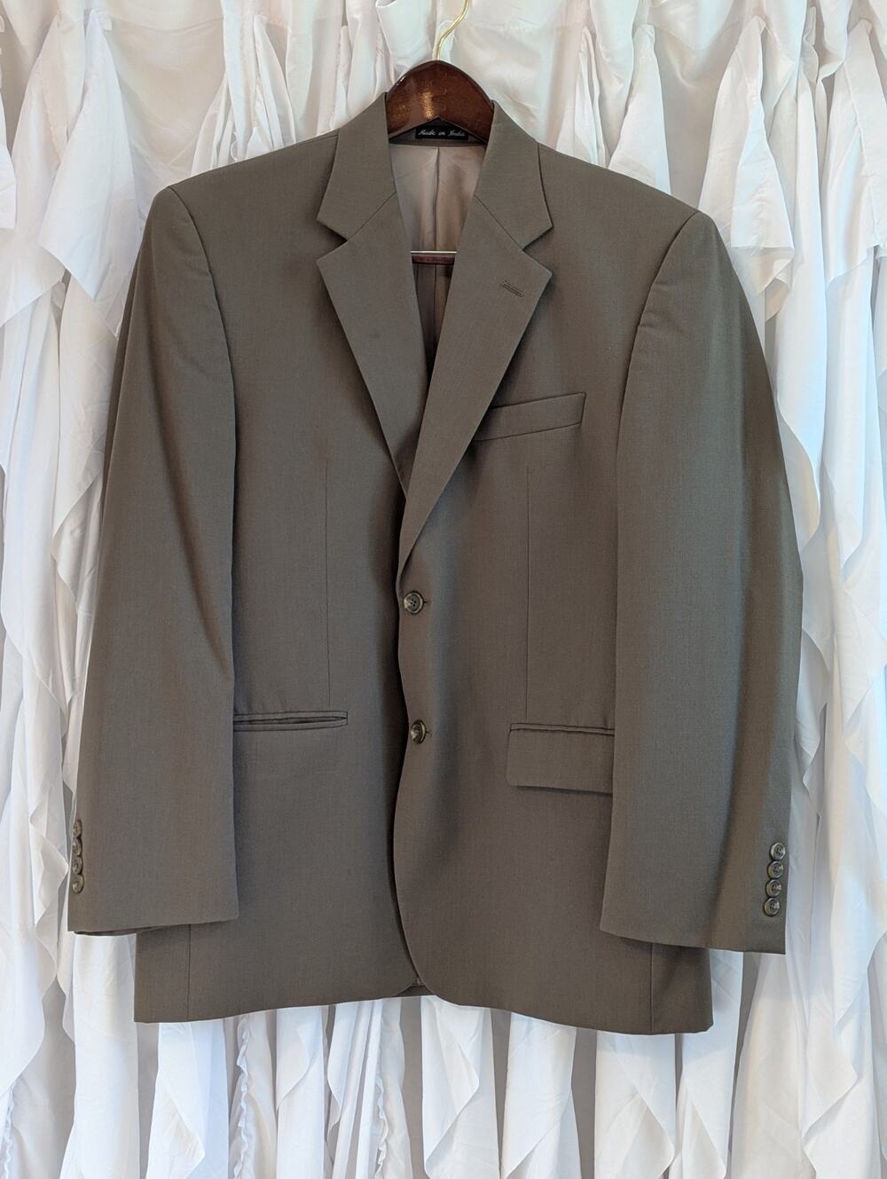 Chaps Mens 42R Brown Pure New Wool 2 Button Blazer Jacket